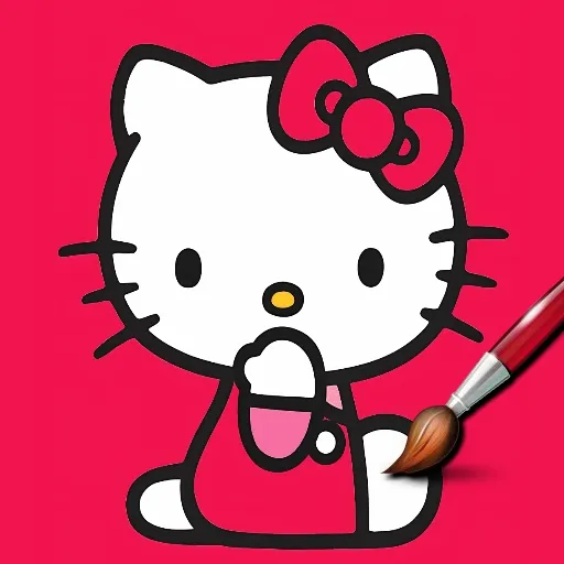 Easy Coloring Kitty
