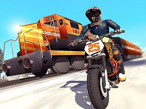 Tricky Bike Stunt vs Train Racing Game 